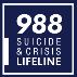 Logo 988 Lifeline dot org.